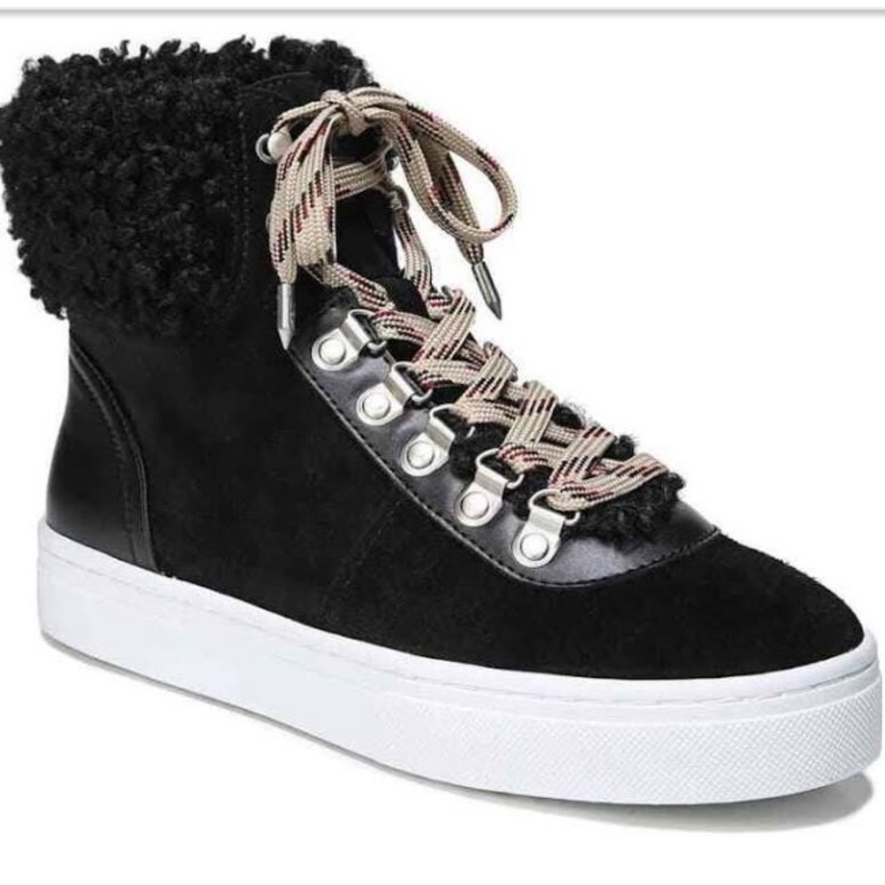 Sam Edelman Black Luther Shearling HighTop Sneaker